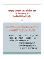 Thuyết trình Exchange Rate pass-through and monetary policy in Croatia
