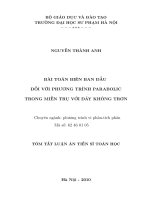 Bài toán biên ban đầu đối với phương trình Parabolic trong miền trụ với đáy không trơn