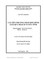 Đề tài Cải tiến phương pháp đơn hình giải quy hoạch tuyến tính