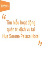 tìm hiểu hoạt động quản trị dịch vụ tại hue serene palace hotel