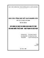 Xây dựng và thực thi chính sách kinh tế vĩ mô của nhà nước ở việt nam thực trạng và giải pháp