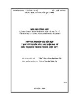 Hợp tác nghiên cứu kết hợp y học cổ truyền và y học hiện đại trong điều trị bệnh trúng phong (đột quỵ)