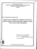 Đề tài : Khảo sát, đánh giá lượng clo dư và hàm lượng chất lơ lửng trong nước cấp tại Thành Phố . Hồ Chí Minh
