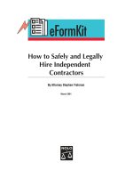eformkit guide, how to safely and legally hire independent contractors (2001)