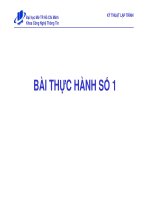 Giáo án - Bài giảng: BÀI TẬP MÔN KỸ THUÂT LẬP TRÌNH