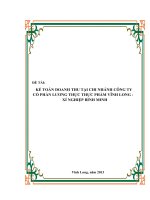 Kế toán doanh thu tại chi nhánh Công ty cổ phần lương thực thực phẩm Vĩnh Long