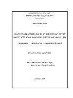 Quản lý và phát triển các dự án bất động sản có vốn đầu tư nước ngoài tại Hà Nội - thực trạng và giải pháp