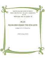 DỰ ÁN KINH DOANH TRÀ SỮA LUV’E