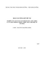 Nghiên cứu sản xuất sản phẩm giàu axit amin và vi chất phòng chống thiếu máu cho phụ nữ có thai