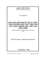 dạy học giới hạn ở lớp 11 thpt theo hướng phát huy tính tích cực hoạt động học tập của học sinh