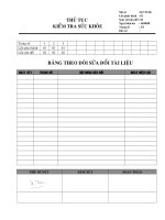 Tài liệu ISO 9001: 2000: Thủ tục kiểm tra sức khỏe