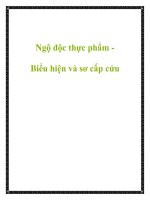 Ngộ độc thực phẩm Biểu hiện và sơ cấp cứu doc