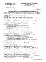 ĐỀ KIỂM TRA CHẤT LƯỢNG HỌC KÌ I MÔN HỌC: HÓA HỌC 11 TRƯỜNG THPT KRÔNG NÔ Mã đề 485 docx
