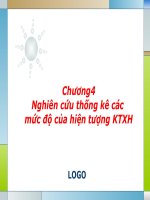 bài giảng nguyên lý thống kê Nghiên cứu thống kê các  mức độ của hiện tượng KTXH