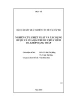 Nghiên cứu chiết xuất và tác dụng dược lý của bài thuốc chữa viêm da đa khớp dạng thấp