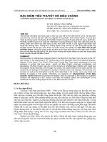 đặc điểm tiểu thuyết hồ biểu chánh