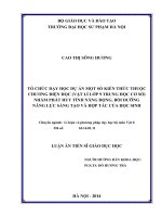Tổ chức dạy học dự án một số kiến thức thuộc chương điện học (vật lí lớp 9 trung học cơ sở) nhằm phát huy tính năng động, bồi dưỡng năng lực sáng tạo và hợp tác của học sinh