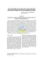 Kết quả nghiên cứu sử dụng liều lượng phân bón thích hợp cho giống lạc L23 vụ xuân 2009 tại Hà Tĩnh doc
