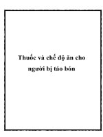 Thuốc và chế độ ăn cho người bị táo bón doc
