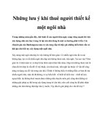 Những lưu ý khi thuê người thiết kế một ngôi nhà docx