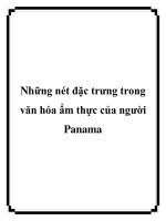 Những nét đặc trưng trong văn hóa ẩm thực của người Panama doc