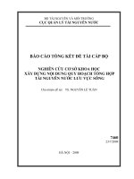 Nghiên cứu cơ sở khoa học xây dựng quy hoạch tổng hợp tài nguyên nước lưu vực sông
