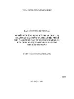 nghiên cứu ứng dụng kỹ thuật chiếu xạ nhằm tạo các dòng cà chua chịu nhiệt cho năng suất cao từ nguồn nguyên liệu của cuba và việt nam nhằm đáp ứng nhu cầu sản xuất