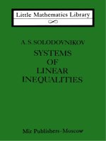 systems of linear inequalities (hệ bất phương trình tuyến tính) bởi a. s. solodovnikov