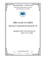CHIẾN LƯỢC KINH DOANH QUỐC TẾ CỦA FORD