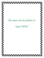Da mụn xài mỹ phẩm có nguy hiểm? pdf
