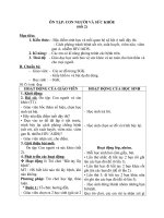 Giáo án bài Ôn tập con người và sức khỏe (TT) - Khoa học 5 - GV:L.N.Tân: