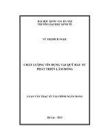 chất lượng tín dụng tại quỹ đầu tư phát triển lâm đồng