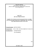 Nghiên cứu sử dụng enzyme lipase để nâng cao hiệu suất bột giấy thu được trong quá trình khử mực giấy báo loại theo phương pháp tuyển nổi