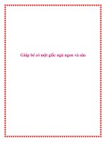 Giúp bé có một giấc ngủ ngon và sâu pot