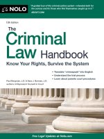 the criminal law handbook, know your rights survive the system 12th (2011)