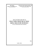 [ Báo cáo khoa học ] Tối ưu hoá mạng quan trắc động thái nước dưới đất vùng thành phố hồ CHí minh