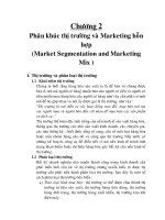CHƯƠNG 2 : PHÂN KHÚC THỊ TRƯỜNG VÀ MARKETING HỖN HỢP pot
