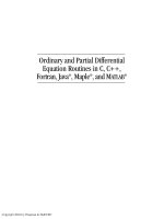 ordinary and partial differential equation routines in matlab - h.j. lee & w.e. schiesser