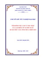 Tình hình việc làm và thu nhập của lao động nữ xã Phú Xuân, huyện Phú Vang, tỉnh Thừa Thiên Huế
