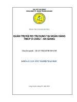 quản trị rủi ro tín dụng tại ngân hàng tmcp á châu – an giang