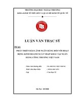 Phát triển bảo lãnh ngân hàng đối với hoạt động kinh doanh xuất nhập khẩu tại ngân hàng công thương Việt Nam