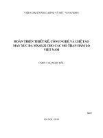 Hoàn thiện thiết kế, công nghệ và chế tạo máy xúc đá MX 03,32 cho các mỏ than hầm lò việt nam