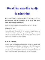 10 sai lầm nhà đầu tư địa ốc nên tránh doc
