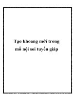Tạo khoang mới trong mổ nội soi tuyến giáp pdf