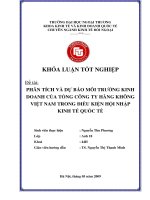 Phân tích và dự báo môi trường kinh doanh của Tổng công ty hàng không Việt Nam trong điều kiện hội nhập kinh tế quốc tế