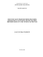 Chuẩn mực quản trị rủi ro trong hoạt động kinh doanh của ngân hàng thương mại theo hiệp định BASEL II và việc áp dụng tại Việt Nam