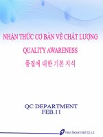 NHẬN THỨC CƠ BẢN VỀ CHẤT LƯỢNG pptx