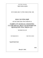 Nghiên cứu đánh giá ảnh hưởng của hố xói sau tràn vận hành đến ổn định bể đập bê tông trọng lực