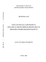 Nâng cao năng lực cạnh tranh của tổng công ty truyền thông đa phương tiện VTC trong bối cảnh hội nhập kinh tế quốc tế