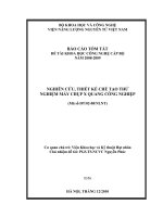 Nghiên cứu, thiết kế chế tạo thử nghiệm máy chụp x quang công nghiệp